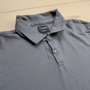 Cuts Clothing Polo Shirt Mens XL Stretch Curved Hem Short Sleeve Golf Gray